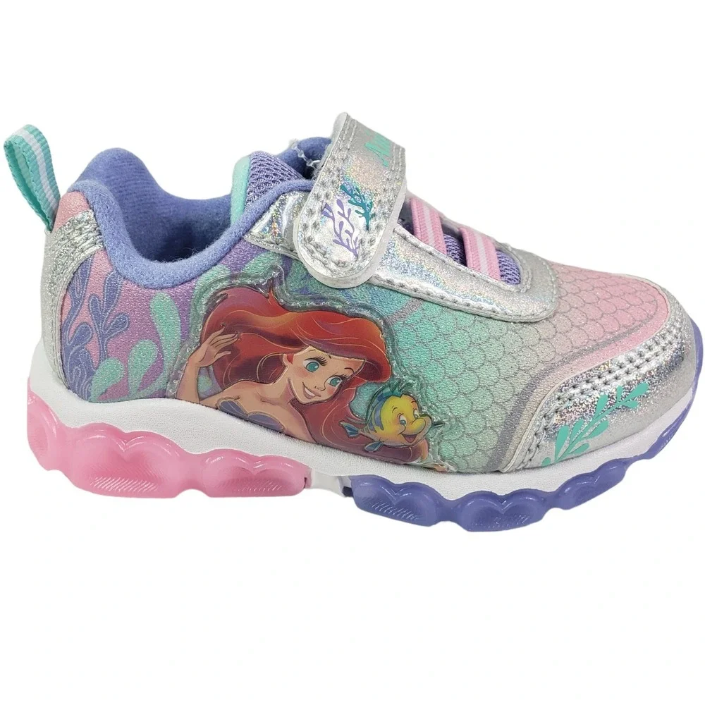 Disney Girls' Mermaid Shoes - Laceless LED Light Up Shoes Pink Size 6 (15cm) New
